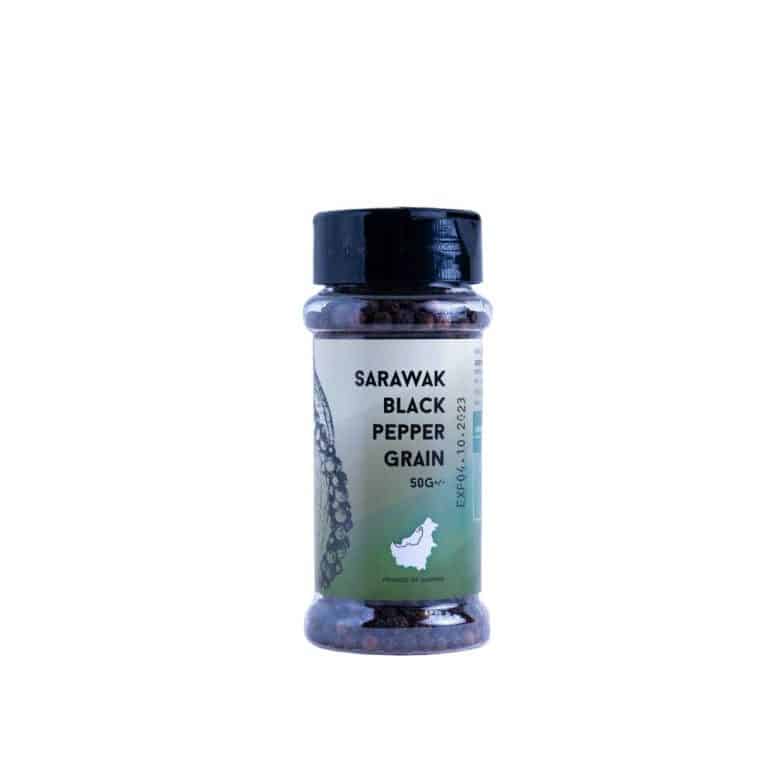 GWS Sarawak Black Pepper Grain 50g (Bottle) - Bountiful Harvest